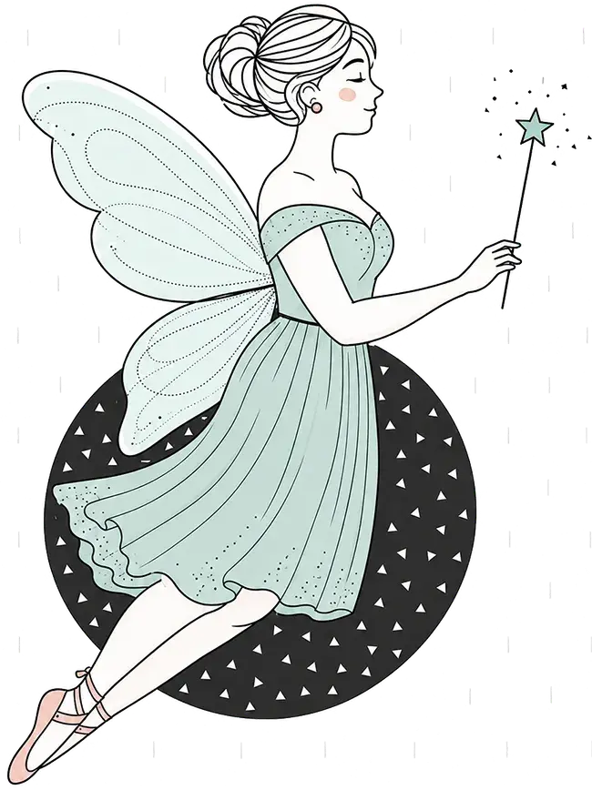 Fée à la baguette magique (illustration)